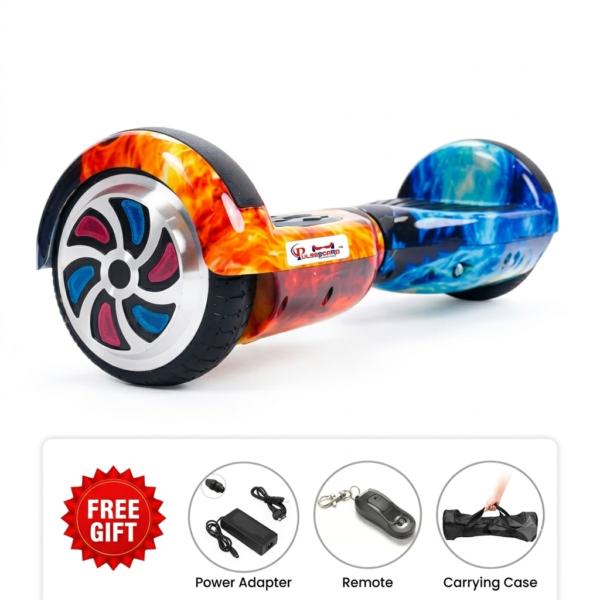 Pulseboard H6 Plus Coolfire hoverboard dual flame self balancing scooter side view