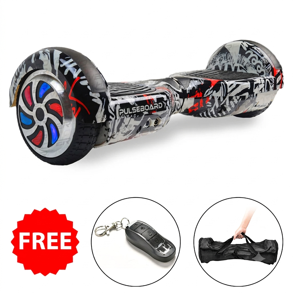 Pulseboard H6 Plus Street graffiti print 6.5 inch self balancing hoverboard side view