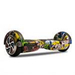 Pulseboard H6 Plus Yellow Graffiti skull print 6.5 inch self balancing hoverboard side view