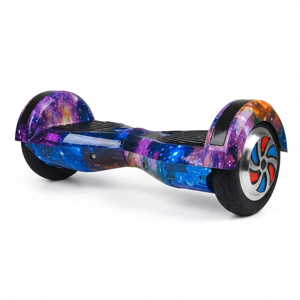 PulseBoard 8-inch galaxy print electric self balancing hoverboard in blue with LED wheels