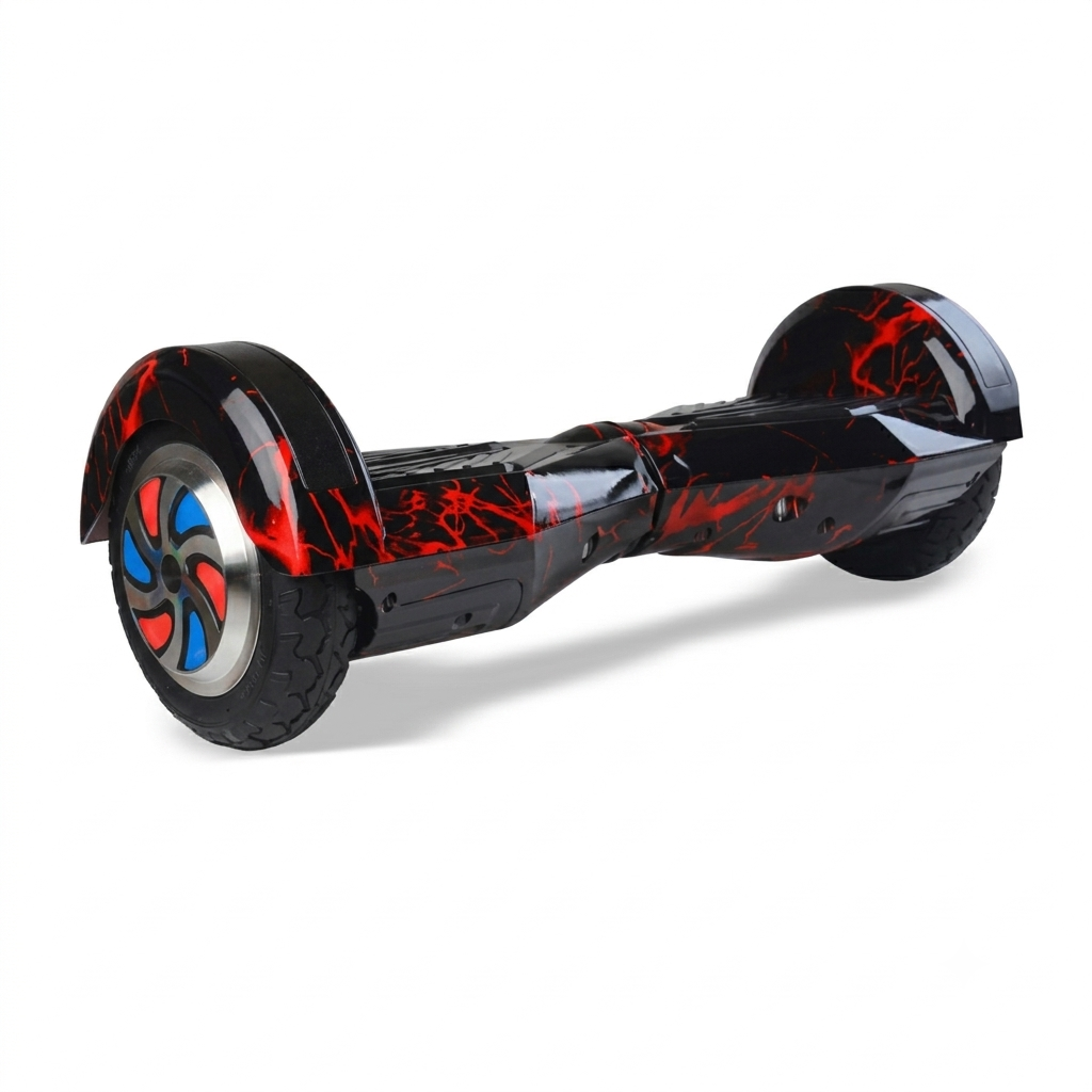 PulseBoard 8-inch red fire flame electric self balancing hoverboard for indoor outdoor use with LED wheels