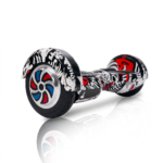 PulseBoard 8-inch street art self balancing electric hoverboard in black white and red